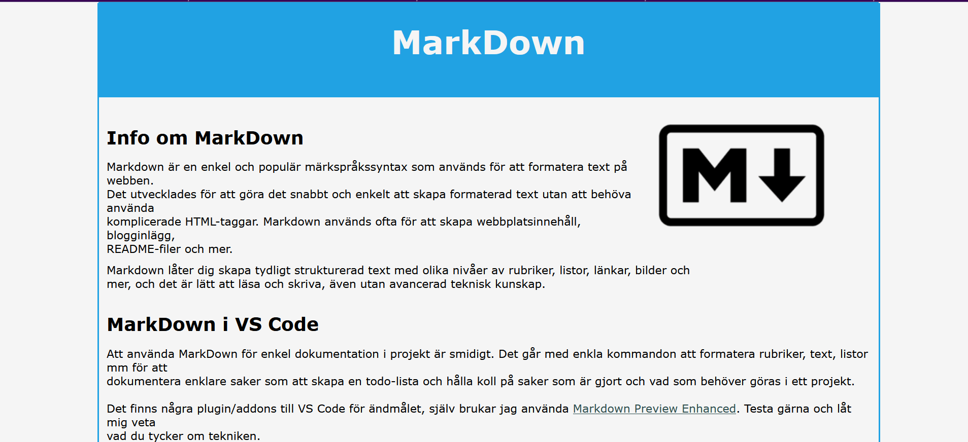 Bild på markdown sida
